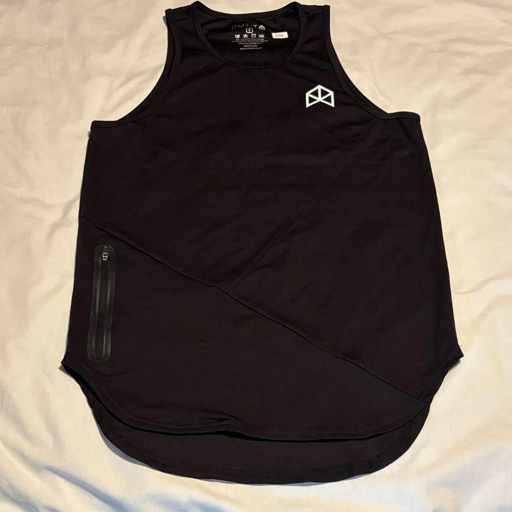 BMFit Gear ~ Men’s Small Sleeveless Shirt Lightweight w/ Zipper Pocket Black